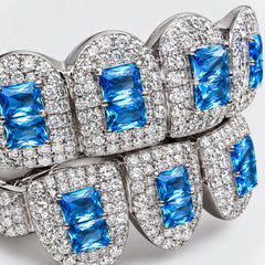 Moissanite Blue Gemstone Grillz