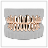 Custom Gold Solid White Rose Grillz