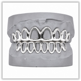 Open Face White Solid Grillz