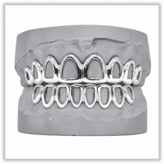 Open Face White Solid Grillz