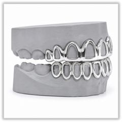 Open Face White Solid Grillz