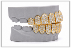 Jumbo (6 Pointer) VVS Moissanite Diamond Yellow Grillz