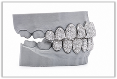 Full Bust Down VVS Moissanite Diamond White Grillz