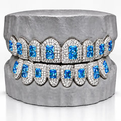 Moissanite Blue Gemstone Grillz
