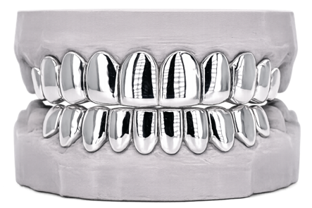 Custom Gold Solid White Grillz