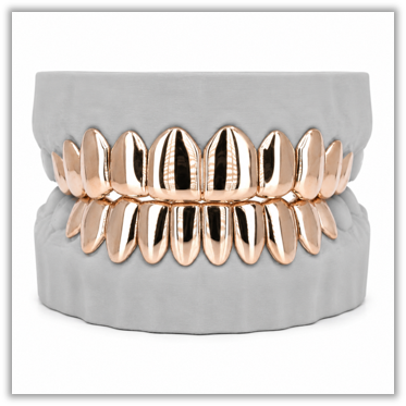 Custom Gold Solid White Rose Grillz