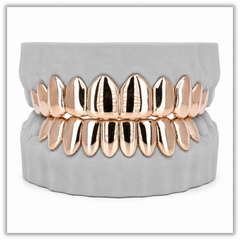 Custom Gold Solid White Rose Grillz