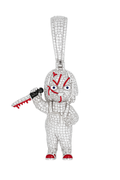 Custom Round VVS Moissanite Small Chucky Pendant