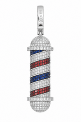 Round VVS Moissanite Diamond Barber Pole Pendant