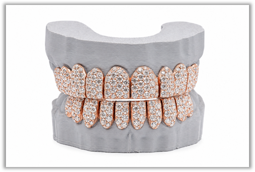 Jumbo (6 Pointer) VVS Moissanite Diamond Rose Grillz