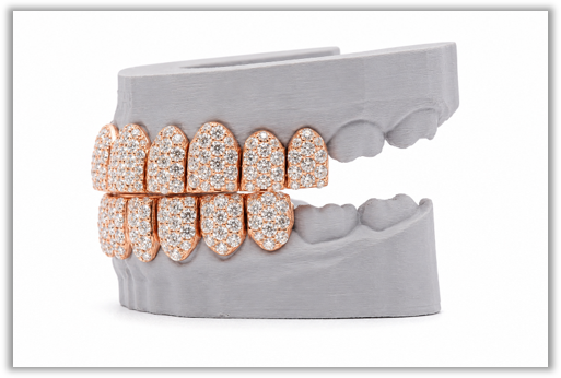 Jumbo (6 Pointer) VVS Moissanite Diamond Rose Grillz