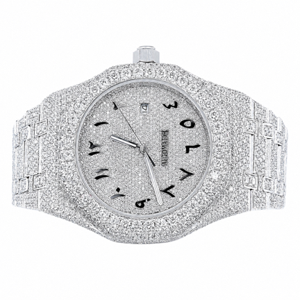 K Square Customised Moissanite White Watch