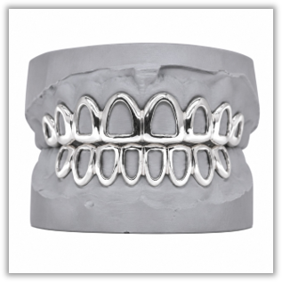 Open Face White Solid Grillz