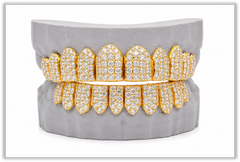 Jumbo (6 Pointer) VVS Moissanite Diamond Yellow Grillz