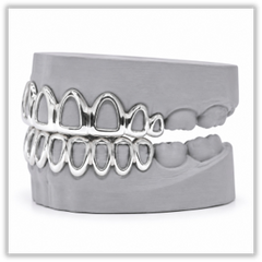 Open Face White Solid Grillz