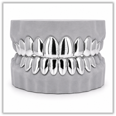 Custom Gold Solid White Grillz