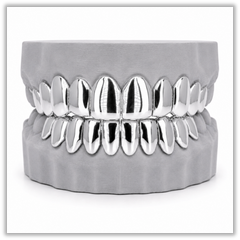 Custom Gold Solid White Grillz