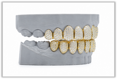 Full Bust Down VVS Moissanite Diamond Yellow Grillz
